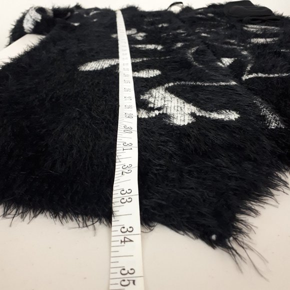 Cleo Black White Eyelash Knit Cardigan - Picture 9 of 15